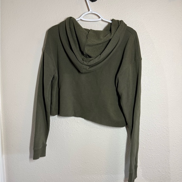Wild Fable Olive Green Cropped Hoodie - Picture 3 of 3
